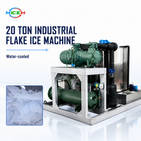Machines à glace en flocons ODM 20T, machine automatique à glace en flocons de qualité alimentaire refroidie à l'eau pour l'utilisation dans les usines de transformation aquatique
