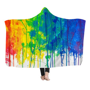 Coperta con cappuccio in velluto di cristallo spesso stampato personalizzato soffice soffice coperta per l'inverno - Product Image 1