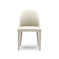 Chaise de salle à manger en cuir microfibre cousu Caterpillar, chaise d'appoint tout-en-un avec pieds en métal rembourrés