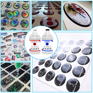 Linh hoạt <span class=keywords><strong>Dome</strong></span> <span class=keywords><strong>Epoxy</strong></span> <span class=keywords><strong>Resin</strong></span> polyurethane mềm rõ ràng <span class=keywords><strong>AB</strong></span> keo cho doming Sticker - Product Image 4