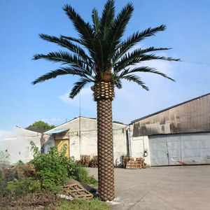 Grande madeira <span class=keywords><strong>artificial</strong></span> exterior Areca Palmeira Bonsai UV certificada do falso e folhas do metal para árvores decorativas do coco da data - Product Image 4