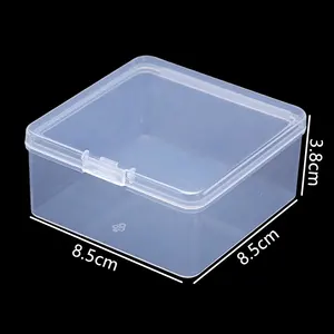 Plastic Custom PP Clear Hinged Container Jewelry Craft Beads Box