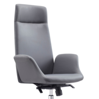 Chaise de direction en cuir, fabrication directe d'usine, base en aluminium pour utilisation en projet de bureau
