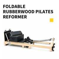 Lofit Reformer de Pilates Portable et Pliable avec Cadre en Chêne, Option Cuir PU pour la Maison, la Salle de Sport ou le Petit Studio - Durable et Écologique