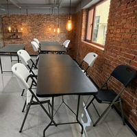 Ensembles de chaises et de tables pliantes rectangulaires en plastique portables pour événements en plein air