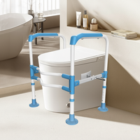 Rehausseur de toilettes pour personnes âgées avec accoudoirs, design sans perforation, ventouse, capacité 100 kg