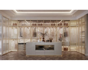 Armario Moderno de Madera <span class=keywords><strong>con</strong></span> Puerta Corredera de Vidrio para Niños, Niñas y Bebés, Mueble de Dormitorio <span class=keywords><strong>con</strong></span> Isla - Product Image 3