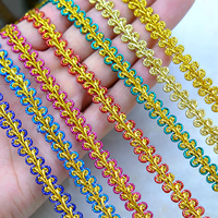 Ruban tressé en dentelle dorée de 8 mm, petit modèle, pour la couture de vêtements, accessoires de couture DIY, garnitures en dentelle tressée pas chères pour costumes