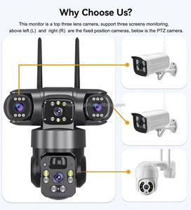 V380 Pro 3 ống kính 1080P 5MP 3 gam năng lượng mặt trời tầm nhìn ban đêm ngoài trời PTZ tự động theo dõi không dây IP66 CCTV <span class=keywords><strong>Camera</strong></span> An Ninh - Product Image 3