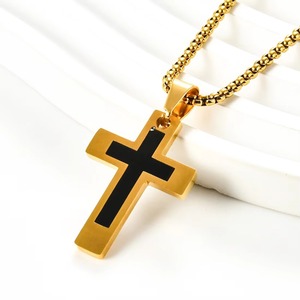 Chaîne de breloques religieuses en acier inoxydable, pendentif croix punk, bijoux en métal de haute qualité pour la prière chrétienne - Product Image 1