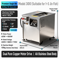 Trancheuse diagonale commerciale pour poisson, découpe multi-lames manuelle et synchronisée, épaisseur réglable pour la transformation des aliments aquatiques.