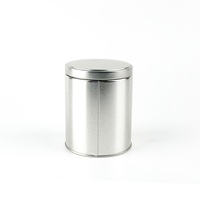 Boîte de conserve en métal pour boissons et thé, de haute qualité, robuste, avec couvercle à clipser, 50 g, peinture argentée