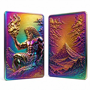 Kartu Koleksi Logam Prometheus Relief 3D Kustom Mewah 0.8mm Tembaga, Kartu Hadiah Bisnis untuk Koleksi - Product Image 3