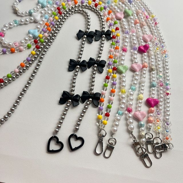 Necklace Acrylic Beaded Phone Lanyard Pearl Colorful Anti-lost Crossbody Strap Mobile Chain Diy Phone Case Pendant Gift Women