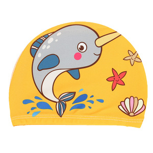 Gorro de natación de dibujos animados para niños, poliéster, impermeable, protección para los oídos, cómodo y elástico, unisex - Product Image 2