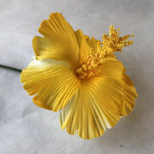 Huanzhuoou — tête de <span class=keywords><strong>fleur</strong></span> frangipanier, fleurs en mousse de couleurs hawaïennes avec tige - Product Image 5
