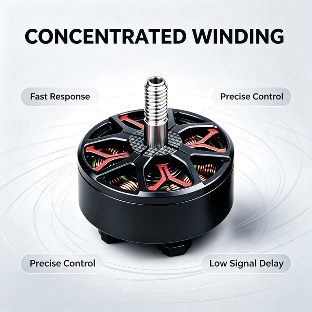 FPV Brushless Motor Concentrated Winding Fast Dynamic Response 1350KV 1750KV 4S 6S 5 Inch Precise Control Drone Power Motor