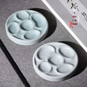 Palette de <span class=keywords><strong>peinture</strong></span> en porcelaine en forme de fleur de 4/5/6/7/8 pouces, plateau aquarelle - Product Image 5