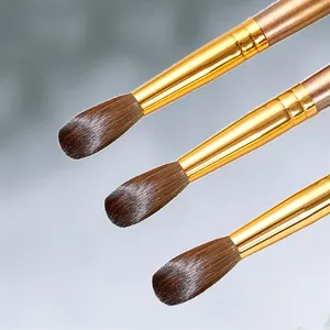 2022 New Arrival Pure Kolinsky Hair Round Sharp Gold Wood Handle 100% Pure Konlisky Nail Art Brush Nail Acrylic Brush