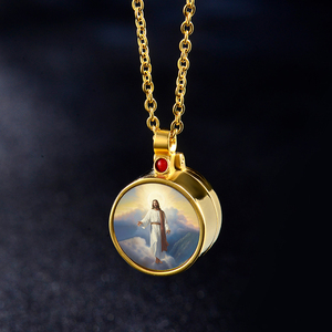 Colgante de caja abierta multicolor, collar de medallón flotante redondo de acero inoxidable flotante, venta al por mayor, fábrica de alta calidad - Product Image 4