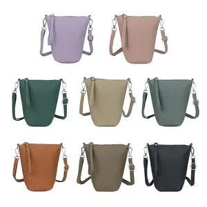 Sac bandoulière en cuir véritable AndoBag, sac à main pour femme de couleur unie, sac de téléphone portable simple et tendance 1852 - Product Image 6