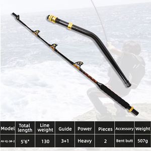 トップラインタックルスロージギングフィッシングポール高品質塩水ロッド重グラスファイバー釣りトローリングロッドビッグゲームフィッシング - Product Image 6