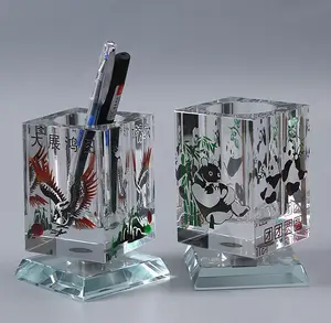 personalized crystal rotating glass pen holder MH-B0367