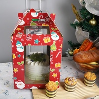 Boîtes à gâteaux rigides de luxe transparentes pour Noël de Sunshine Bakery, avec revêtement UV, laminage mat, gaufrage, matériaux recyclés, magnétiques