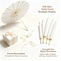 Parapluie en papier blanc de bambou chinois, parapluies en bambou DIY, parasol en papier, parapluie de mariage