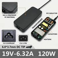 Adaptador de Corriente de 120W, 19V 6.32A, 6.0x3.7mm, Cargador para Portátil Asus ROG Strix GL503 GL703 FX505 FX705, Fuente de Alimentación para Portátiles Gaming