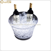 Seau à glace acrylique en forme de taille en plastique Ustensile de refroidissement de fête en plastique 10L pour l'utilisation de bar KTV en boîte de nuit
