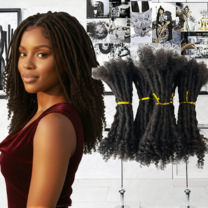 Großhandel Brasilianische Remy Echthaar Crochet Locs & Dreadlocks Extensions Super Double Drawn 0,1cm Micro-Link Dünnste Größe - Product Image 3
