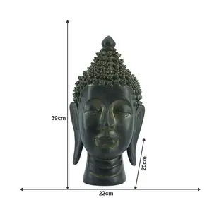 JiXin OEM ODM Harz schwarz Buddha Kopf und Figur Tischplatte Handwerk Terrazzo Farbe Buddha Statue Idol Craft religiöse Statuen