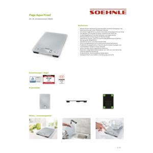 Soehnle Küchenwaage Page Aqua Proof numérique 10kg Tragkraft silber - Product Image 2
