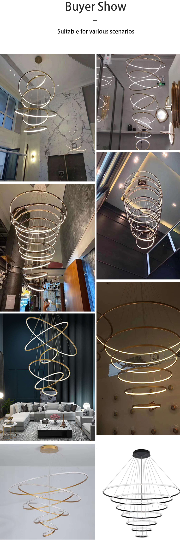 Modern Acrylic Led Circle Ring Ceiling Lamp Bedroom Surface Luxury Atmosphere Mounted drop round gold Ceiling Lights