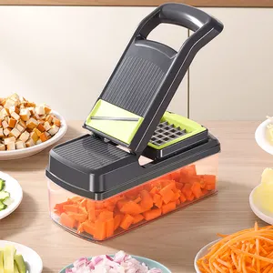 Mandoline Slicer Onion Chopper Dicer Pro Vegetable Chopper with 9 Blades and Container for Kitchen