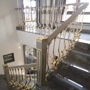 PVD Plated Stair Railings Wholesale Decorative Balusters For Interior Modern Railing