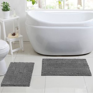 Shiny Absorbent Shaggy Chenille Bath Mat <strong>Bathroom</strong> <strong>Products</strong> - Product Image 2