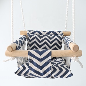 Silla Colgante Infantil de Lona, Columpio de Madera y Algodón, <span class=keywords><strong>Hamaca</strong></span> de Juguete para Niños Pequeños - Product Image 2