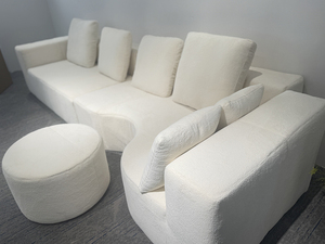 Sofá Modular de Chenilla Color Mostaza, Impermeable, Compacto, para Apartamentos Pequeños, Balcón, Salón, Malla Transpirable - Product Image 3