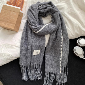 Autumn Winter Women's High-end Polyester Long Neck Warmer Korean Style Atmosphere Plush <strong>Shawl</strong> Outerwear Decoration Gift - Product Image 4