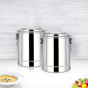 หม้อสต็อกสแตนเลส DB ขนาด 50 ลิตร พร้อมฝาแก้ว หูจับเดี่ยว ความจุขนาดใหญ่ ดีไซน์ทันสมัย สำหรับทำซุปและน้ำสต๊อก - Product Image 4