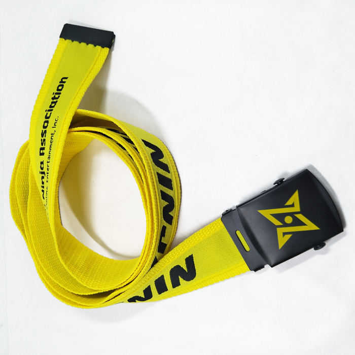 Лидер продаж, модный двойной ремень с тканым логотипом