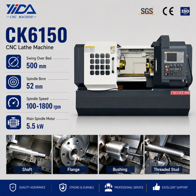 Manufacturer Direct Price FANUC Controller Lathe CK6150 Horizontal metal CNC Lathe Price for Sale