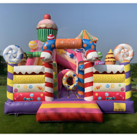 Château gonflable Huatong avec toboggan, aire de jeux gonflable combinée, château de saut rose bonbon pour enfants