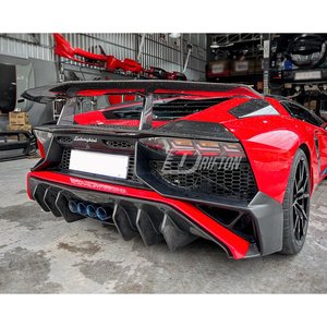 Alerón trasero de fibra de carbono seca estilo LP750 SV con tapa base para Lamborghini Aventador LP700 LP740 LP750 2011-2022 - Product Image 3