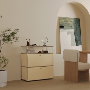<span class=keywords><strong>Meuble</strong></span> de rangement TV d'angle modulaire minimaliste moderne en acier inoxydable avec tiroirs pour la maison - Product Image 2