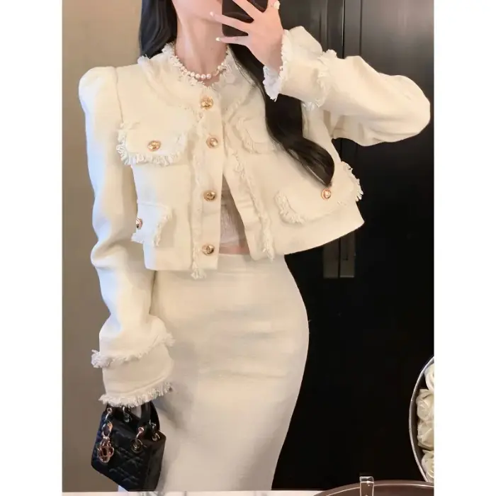 Setelan baju Tank wanita elegan, setelan baju Tank top wanita, Blazer Single Breasted, pakaian kantor elegan, 2 potong