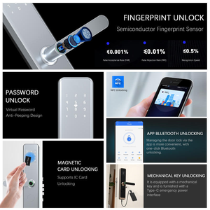Cerradura Digital de Seguridad de Aleación de Aluminio Compatible con Alexa para Puertas de Madera/Metal, Garantía de 2 Años, Cerraduras Inteligentes Tuya/TTlock con Huella Dactilar - Product Image 2