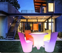 Vente en gros Table d'arrondi à barre de Led Table éclairée à 16 couleurs changeantes Mobilier d'extérieur étanche pour la location d'événements et de fêtes